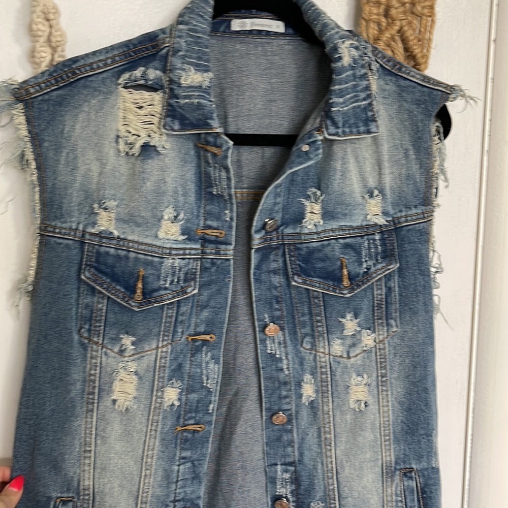 Sleeveless Denim Duster